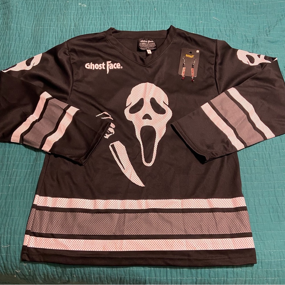 Ghostface Jersey and Dagger Earrings Set